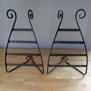 2 Earring Displays Wrought Iron - Like New - Rio Grande US Made - Jewelry Stands